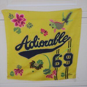 Vintage y2k "Adiorable" Christian Dior Silk Scarf
